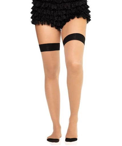 LEG AVENUE - 1963 SPANDEX NAADLOZE KOUSEN ZWART - EEN MAAT