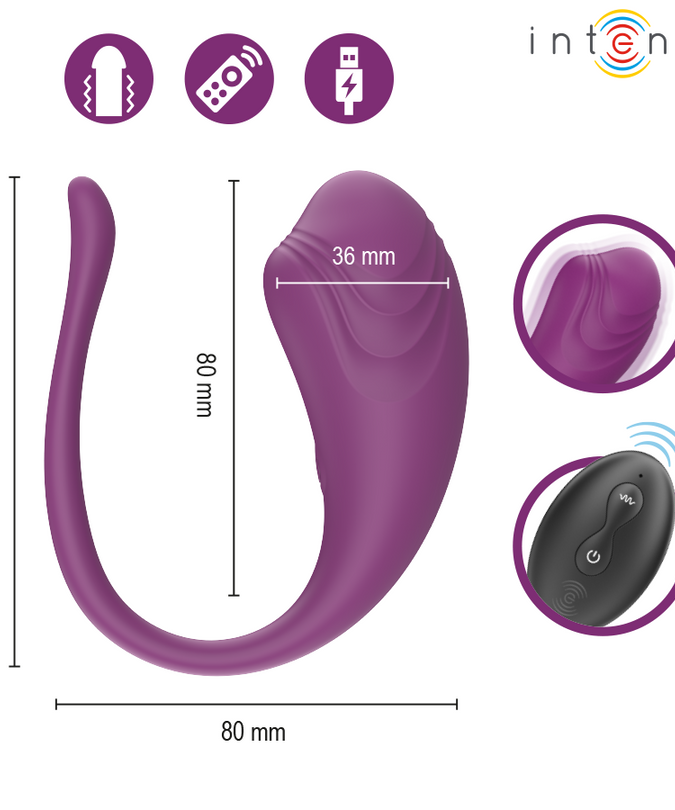INTENSE - OLIVIA PURPLE VIBRATING EGG WITH REMOTE CONTROL