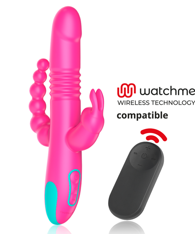 HAPPY LOKY - DONALD DRIEVOUDIGE STIMULATIE: ANAAL, G-PLEK & CLITORIS + WATCHME AFSTANDSBEDIENING