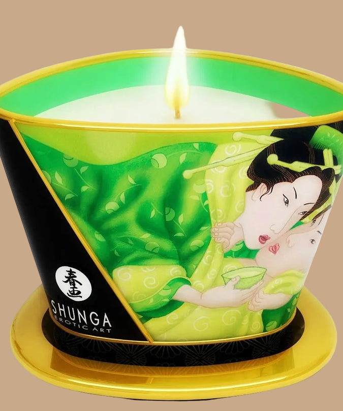 Shunga – Mini Caress by Candlelight Green Tea Massage Candle 170ml