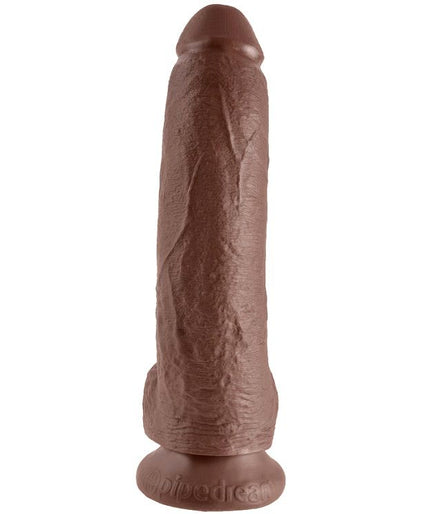 KING COCK - 9 DILDO BROWN WITH BALLS 22.9 CM