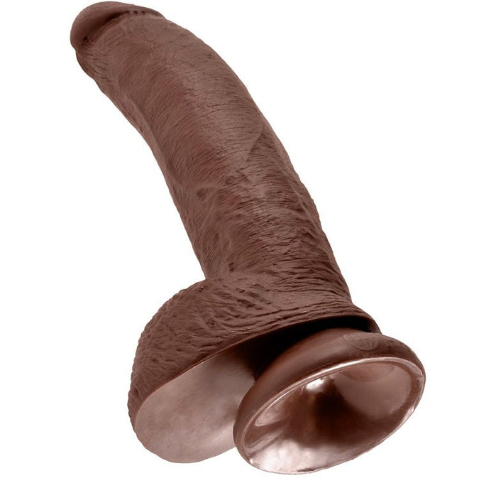 King Cock – 9 Dildo with Balls Brown 22.9 cm
