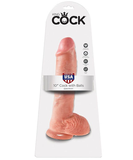 KING COCK - 10 DILDO FLESH WITH BALLS 26.5 CM
