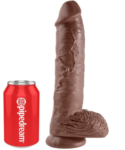 KING COCK - 10 DILDO BROWN WITH BALLS 25.4 CM