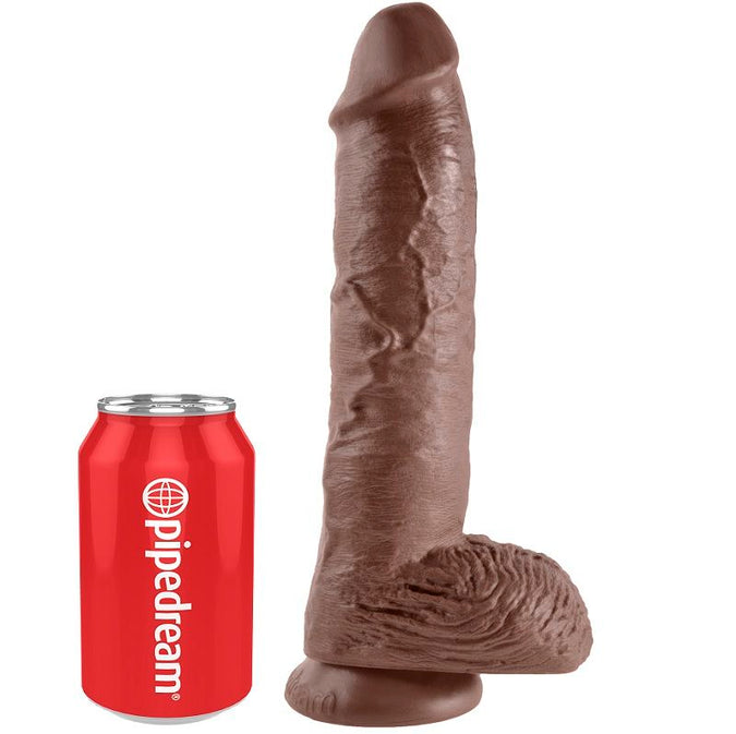 King Cock – 10 Dildo with Balls Brown 25.4 cm