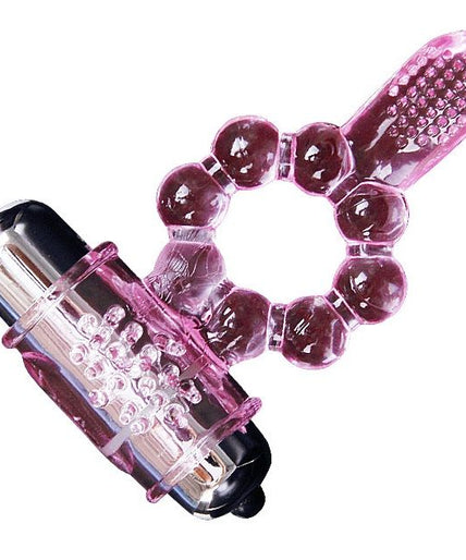 BAILE - SILICONE RING 10 TONGUE RHYTHMS WITH PINK VIBRATION