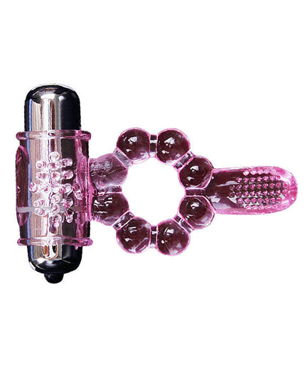 BAILE - SILICONE RING 10 TONGUE RHYTHMS WITH PINK VIBRATION