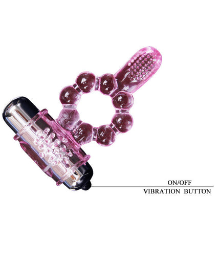 BAILE - SILICONE RING 10 TONGUE RHYTHMS WITH PINK VIBRATION