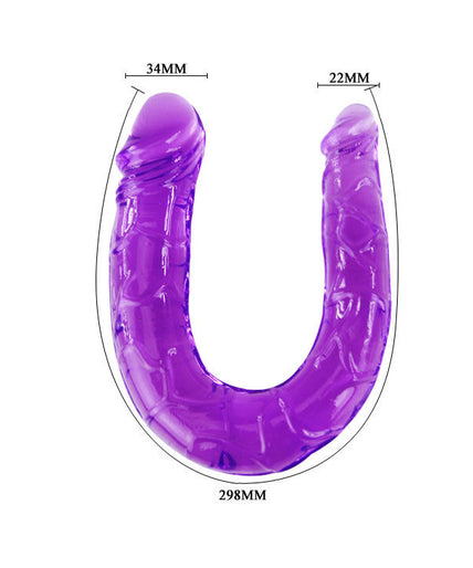 BAILE - DOUBLE DILDO IN LILAC FLEXIBLE JELLY