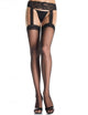 Leg Avenue – Outlet - Zwarte kousen met kanten jarretel