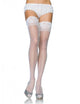 Leg Avenue – White Stockings with Silicone and Lace