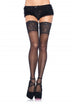 Leg Avenue – Zwarte kousen met brede kant One Size