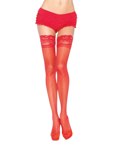 LEG AVENUE - RODE PANTY MET ZELFKLEVENDE KANT