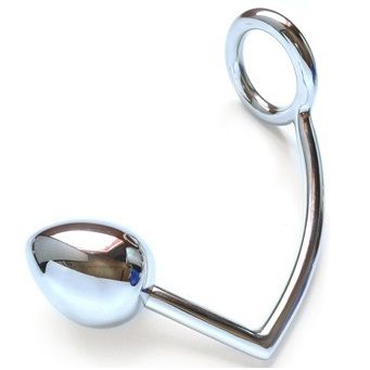 Metal Hard Cock Ring with Anal Hook 40mm – Stainless Steel