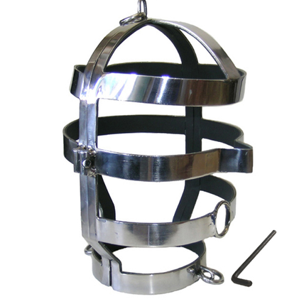 Metal Hard BDSM Mask with Steel Necklace