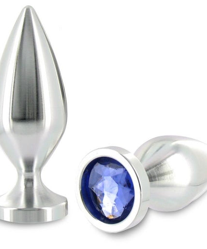 METAL HARD - ANAL PLUG ALIMINUM CRYSTAL COLOR MEDIUM 8.89CM