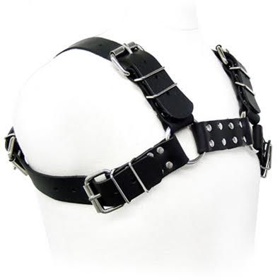 Leather Body – Schwarzes Bulldog-Geschirr