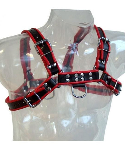 LEATHER BODY - CHAIN HARNESS III BLACK / RED