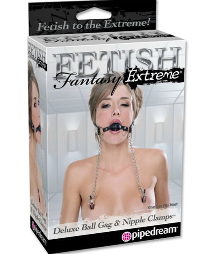 FETISH FANTASY EXTREME - DELUXE BALL GAG AND NIPPLE CLAMPS