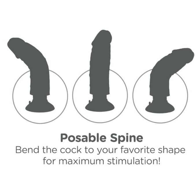 KING COCK - 17.78 CM VIBRERENDE PIK MET BALLEN VLEES