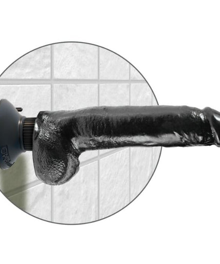 KING COCK - 23 CM VIBRATING COCK WITH BALLS BLACK