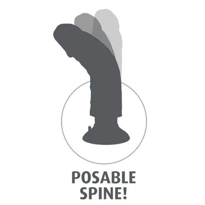 KING COCK - 25.5 CM VIBRERENDE PENIS MET BALLEN BRUIN
