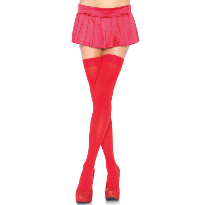 Leg Avenue – Nylon Dijhoge Kousen Rood