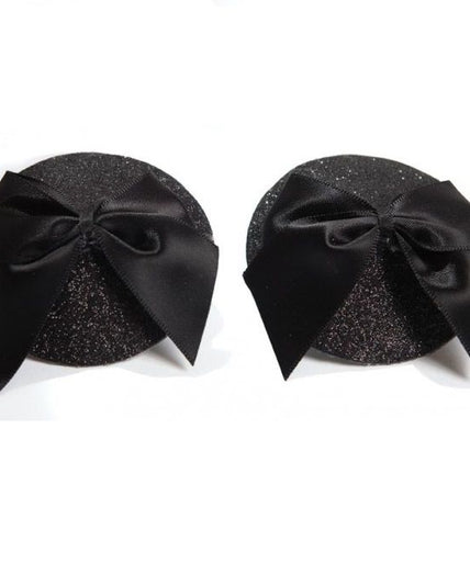 BIJOUX - BURLESQUE SHINY NIPPLE COVERS WITH BOW