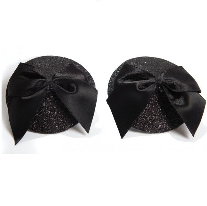 Bijoux – Burlesque Shiny Nipple Covers With BOW