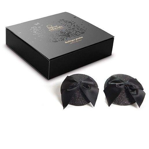 Bijoux – Burlesque Shiny Nipple Covers With BOW