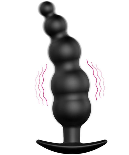 PRETTY LOVE - ANAL PLUG SILICONE EXTRA STIMULATION AND 12 VIBRATION MODES BLACK REMOTE CONTROL