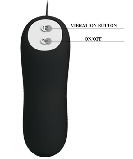 PRETTY LOVE - ANAL PLUG ANCHOR FORM SILICONE 12 VIBRATION MODES BLACK