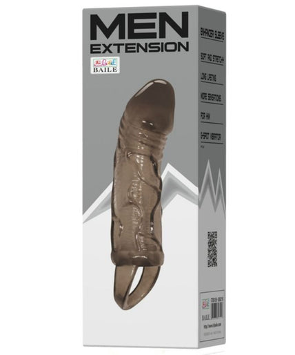 BAILE - PENIS EXTENDER COVER WITH STRAP FOR TESTICLES BLACK 13.5 CM