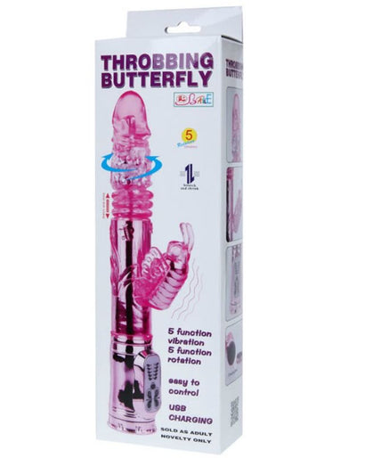 BAILE - RECHARGEABLE VIBRATOR WITH ROTATION AND THROBBING BUTTERF STIMULATOR