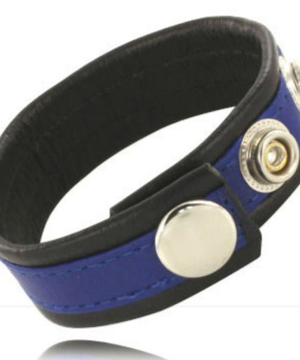 Leather Body – Verstellbarer Lederriemen für Penis Blau – Schwarz