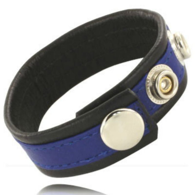 Leren Body – Verstelbare Leren Band Voor Penis Blauw – Zwart