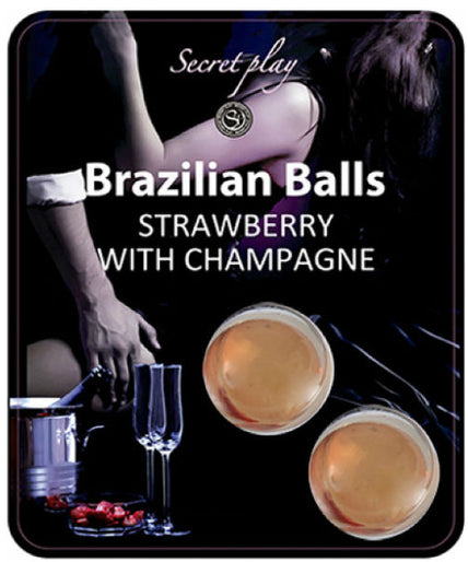 SECRETPLAY - AARDBEI EN CHAMPAGNE BRAZILIAANSE BALLETJES SET