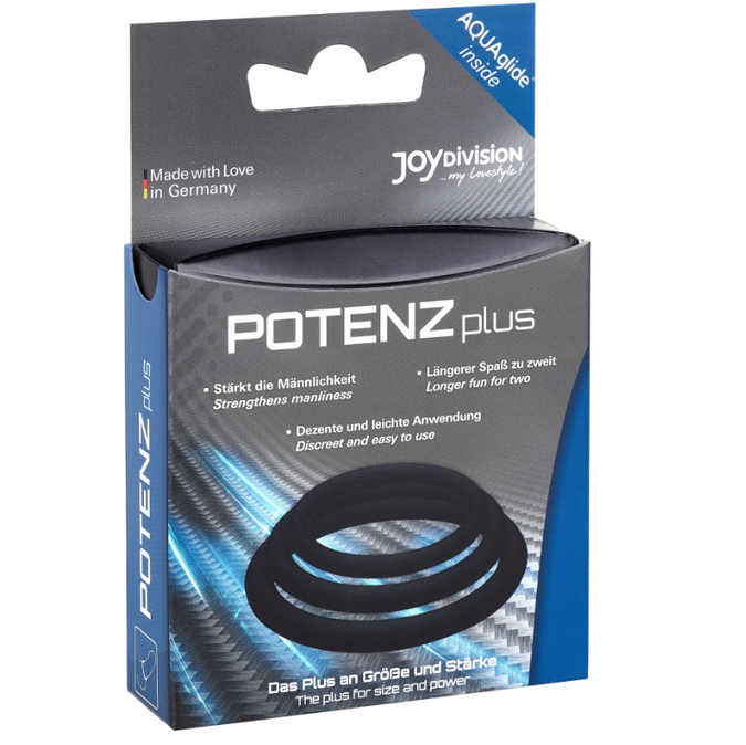 Joydivision Potenzduo – Plus 3 Zwarte Ringen Set - S, M, L