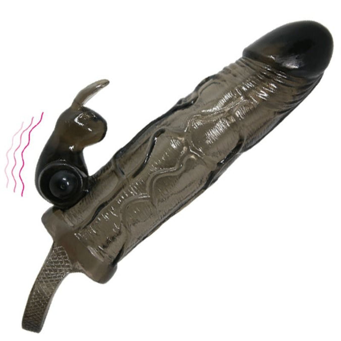BAILE - STOUTE MAN PENIS COVER MET KONIJN ZWART 16,5 CM
