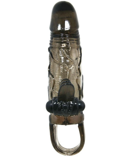 BAILE - BRAVE MAN PENIS COVER WITH CLIT AND ANAL STIMULATION DOUBLE BULLET BLACK 16.5 CM
