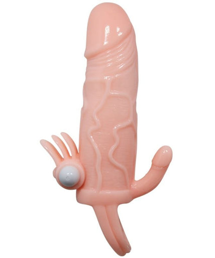 BAILE - BRAVE MAN PENIS COVER WITH CLIT AND ANAL STIMULATION FLESH 16.5 CM