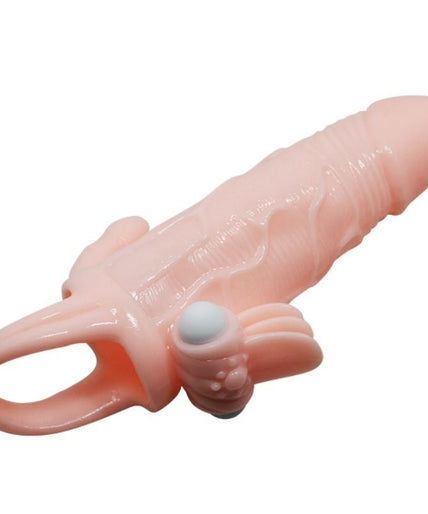 BAILE - BRAVE MAN PENIS COVER WITH CLIT AND ANAL STIMULATION FLESH 16.5 CM
