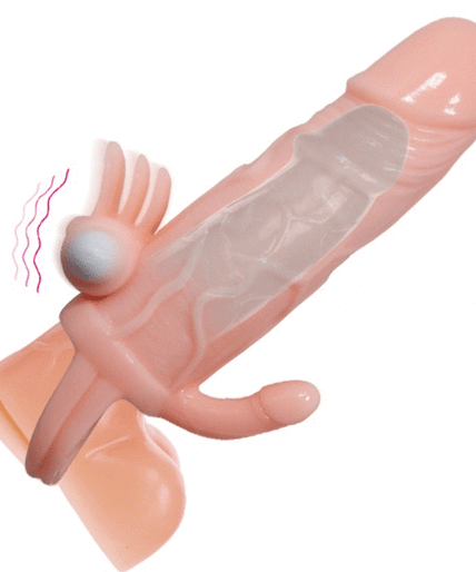 BAILE - BRAVE MAN PENIS COVER WITH CLIT AND ANAL STIMULATION FLESH 16.5 CM