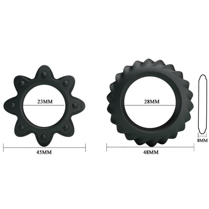 BAILE - SET VAN 2 RINGEN BLOEIENDE SILICONEN RINGEN