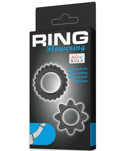 BAILE - KIT 2 RING FLOWERING SILICONE RINGS