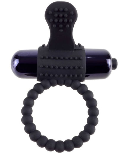 FANTASY C-RINGZ - BLACK SILICONE VIBRATING RING