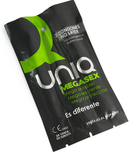UNIQ - MEGASEX LATEXVRIJE GEVOELIGE CONDOMS 3 STUKS