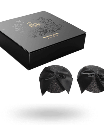 BIJOUX - BURLESQUE SHINY NIPPLE COVERS WITH BOW