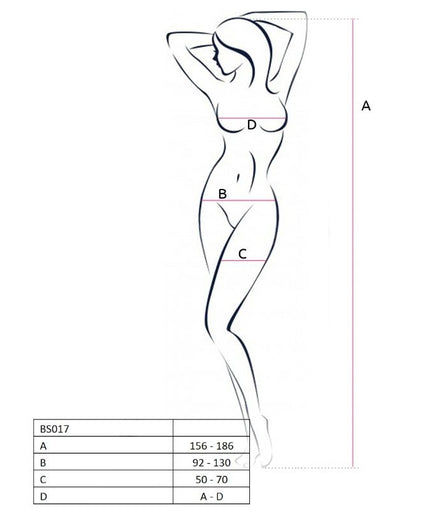 PASSION - WOMAN BS017 BODYSTOCKING ZWART ÉÉN MAAT