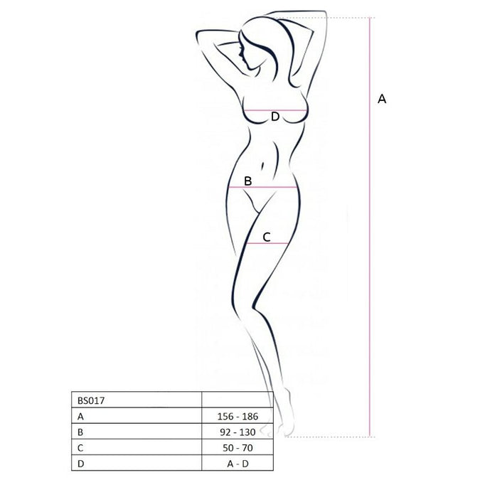 PASSION - WOMAN BS017 WITTE BODYSTOCKING EEN MAAT